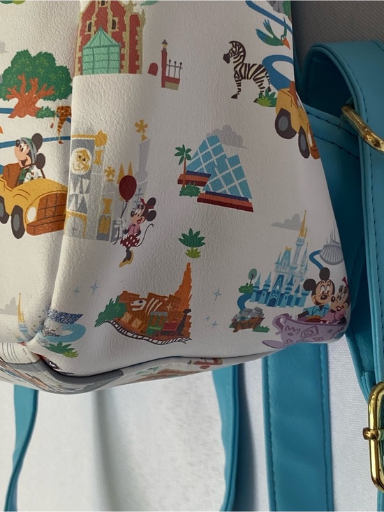 Loungefly Cream & Turquoise Walt Disney World 50th Mini Backpack